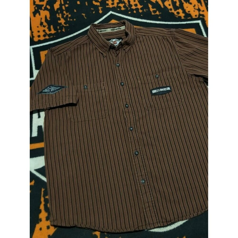 Harley Davidson Button Down Shirt Large Men, Embroidery